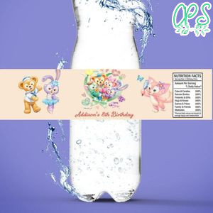 Duffy And Friends Birthday Water Bottle Label Template To Print At Home Instant Download