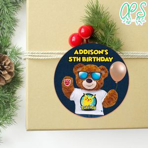 Build A Bear Circle Sticker Template Customizable to Print at Home Instant Download