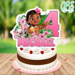 Baby Moana Cake Topper Template Printable Instant Download