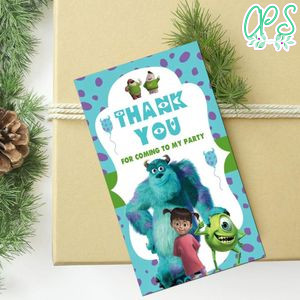 Monster Inc Thank You Tag Customizable Template To Print At Home Instant Download