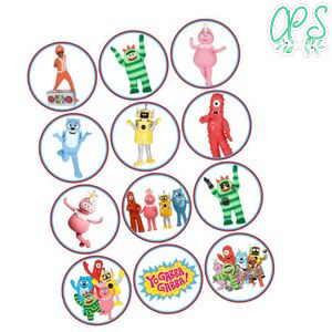 Yo Gabba Gabba Cupcake Toppers Template Printable Instant Download
