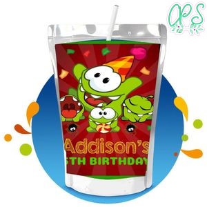 Om nom Capri Sun Birthday Labels Digital File Printable Instant Download