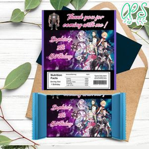 Re:Zero Candy bar Label Customizable Template Instant Download
