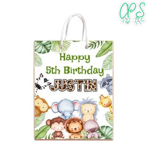 Jungle Safari Gift Bag Label Template Printable Instant Download