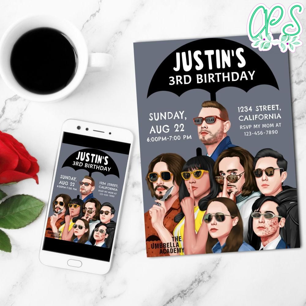 Umbrella Academy Mobile Invite Customizable Template Instant Download