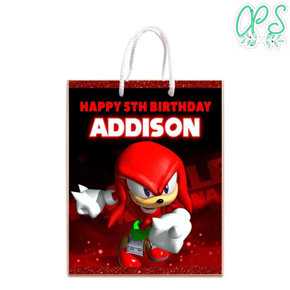 Knuckles Gift Bag Label Template Printable Instant Download