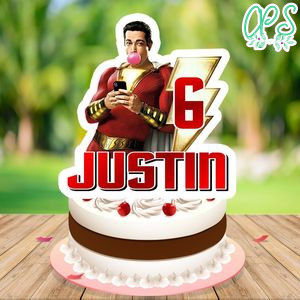 Shazam Birthday Cake Topper Template Printable Instant Download
