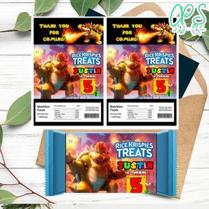 Bowser Rice Krispies Treats Template Printable Instant Download