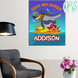 Zig & Sharko Birthday Poster Digital File Printable Instant Download