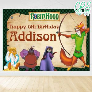 Robin hood Birthday Backdrop Digital File Template Instant Download