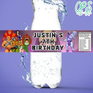 He-man Birthday Water Bottle Label Template to Print at Home Instant Download