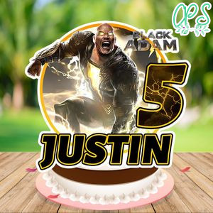 Black Adam Birthday Cake Topper Template Printable Instant Download