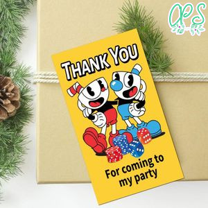 Cuphead Thank You Tag Customizable Template To Print At Home Instant Download