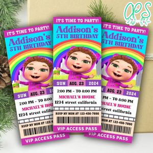 Baby Joy Joy Ticket Invitation Customizable Template Instant Download
