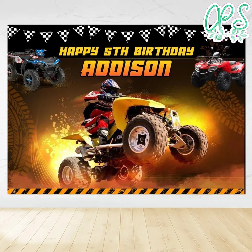 Atv Birthday Backdrop Digital File Template | CustomPartyShirts