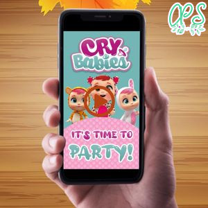 Cry Babies Birthday Video Invitation Digital Template Customizable Instant Download