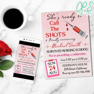 She's Calling The Shots Rn Mobile Invite Customizable Template Instant Download