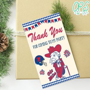 Ole Miss Thank You Tag Customizable Template To Print At Home Instant Download