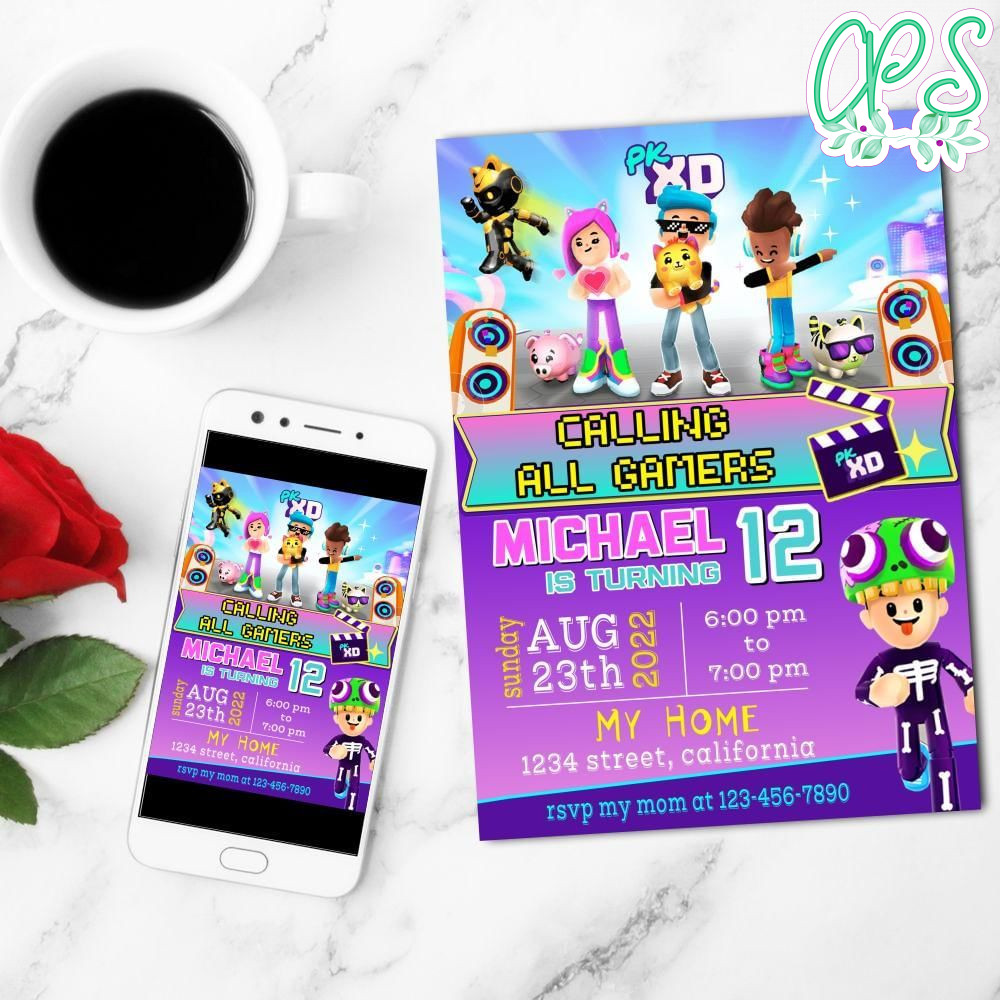 Pk-xd Birthday Mobile Invite Customizable Template Instant Download