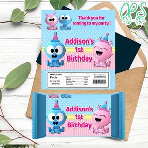 Gaa Gaa And Goo Goo Candy Bar Label Customizable Template Instant Download