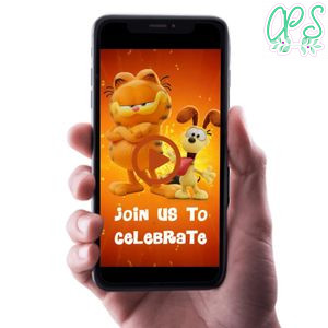 Garfield Birthday Video Invitation Digital Template Customizable Instant Download