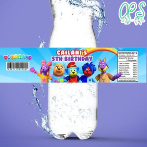 Doggyland Bottle Label Birthday Water Bottle Label Template to Print at Home Instant Download
