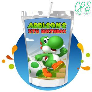 Yoshi Capri Sun Birthday Labels Digital File Printable Instant Download