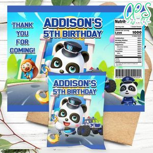 Babybus police Birthday Party Chip Bag Digital File Printable Instant Download