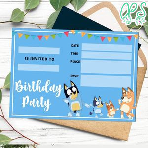 Bluey fill in blank Invitation Customizable Template to Print at Home Instant Download