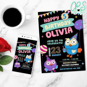Giggle and Hoot Invitation Customizable Template to Print at Home Instant Download