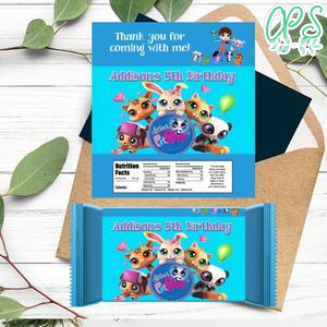 Littlest Pet Shop Candy Bar Label Customizable Template Instant Download