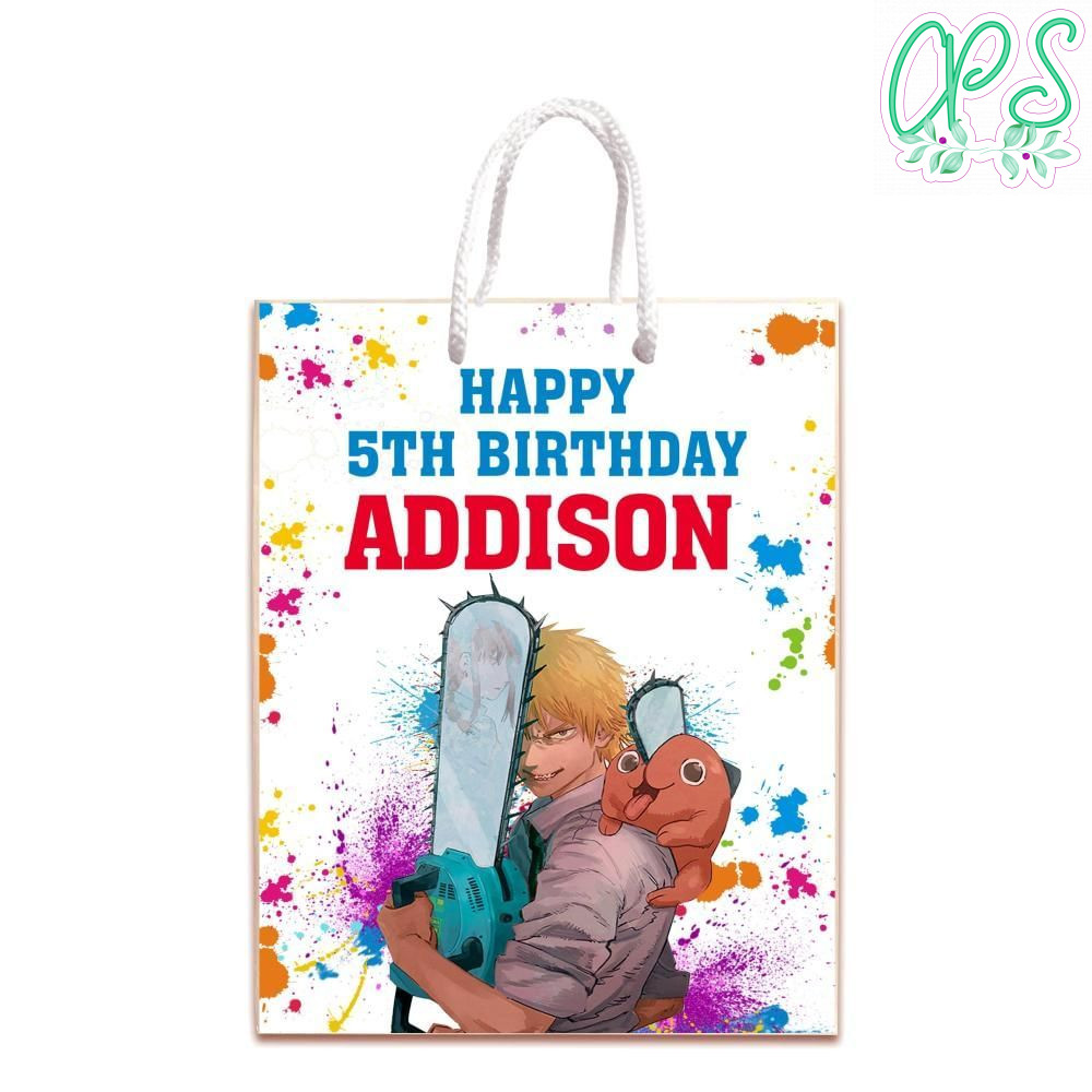 Chainsaw Gift Bag Label Template Printable Instant Download