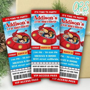 Little Einstein Ticket Invitation Customizable Template Instant Download