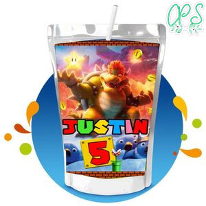 Bowser Capri Sun Birthday Label Digital File Printable Instant Download
