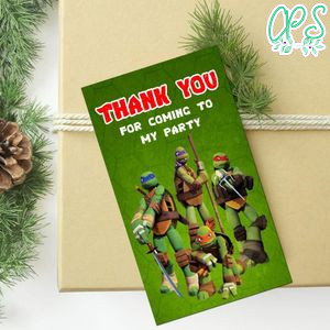 Ninja Turtle Thank You Tag Customizable Template To Print At Home Instant Download