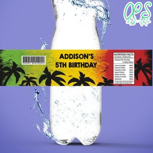 Jamaican Birthday Water Bottle Label Template to Print at Home Instant Download