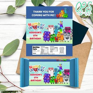 Numberblocks Candy Bar Label Customizable Template Instant Download