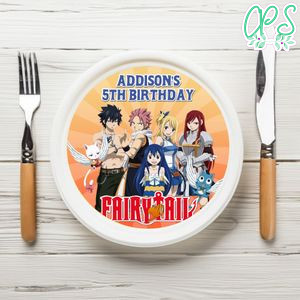 Fairy Tail Birthday Plate Template Customizable To Print At Home Instant Download