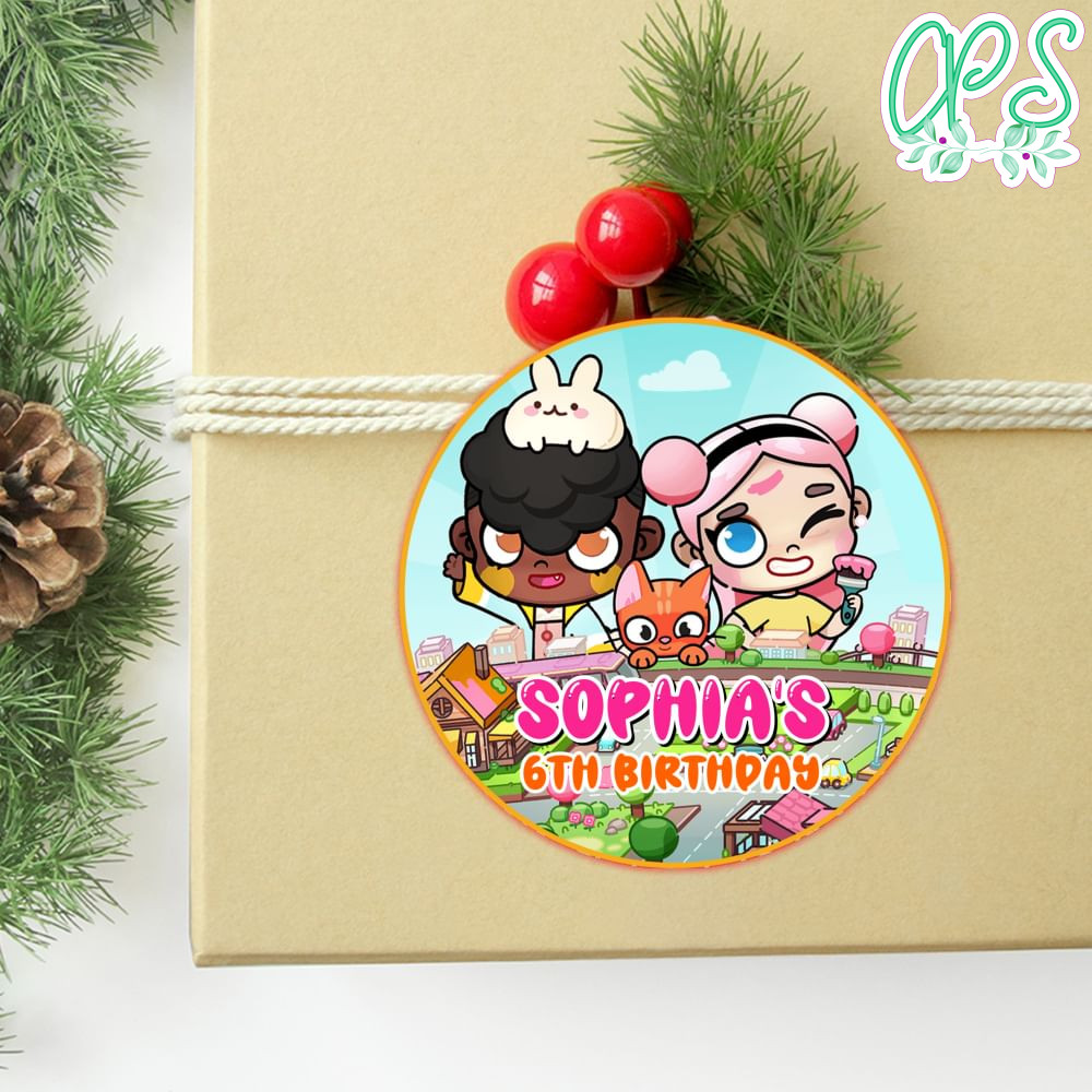 Avatar World Circle Sticker Template Customizable DIY | CustomPartyShirts