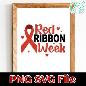 Red ribbon week PNG file template
