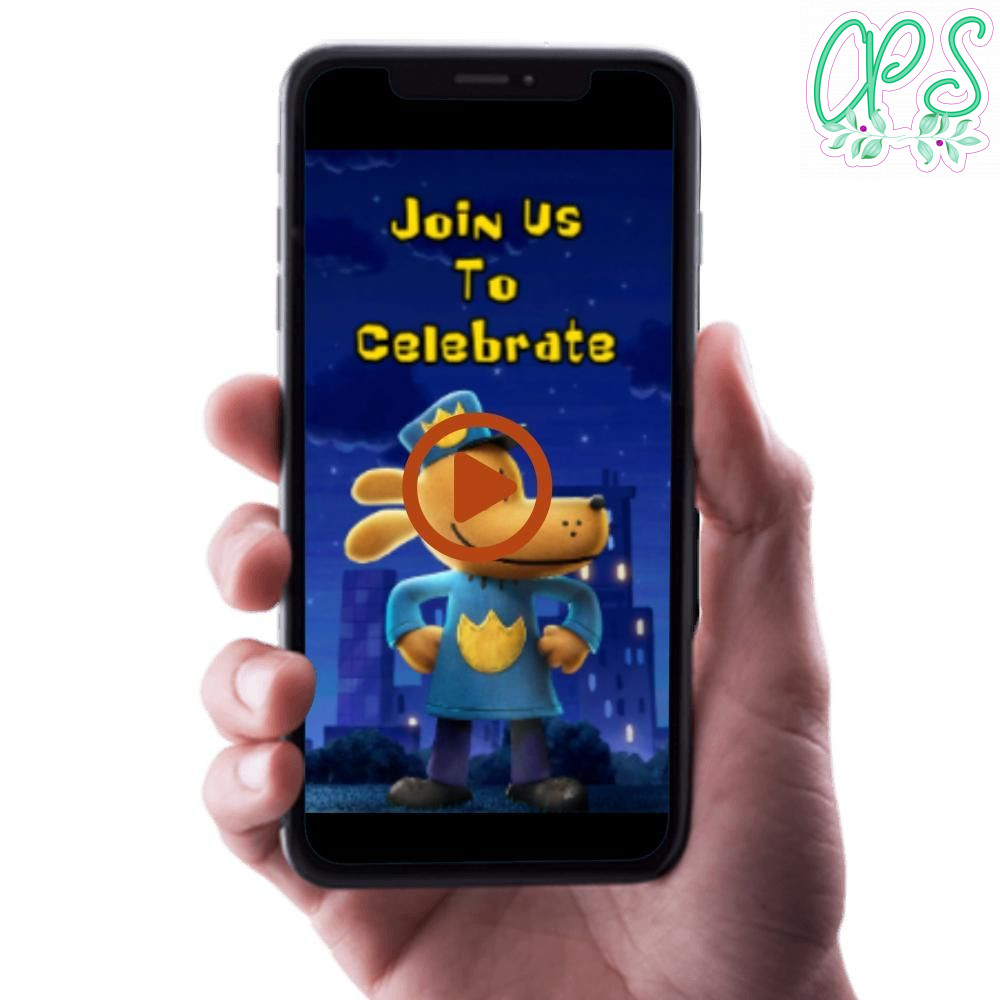 Dogman Birthday Video Invitation Digital Template Customizable Instant Download
