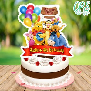 Winnie the Pooh Cake Topper Template Printable Instant Download