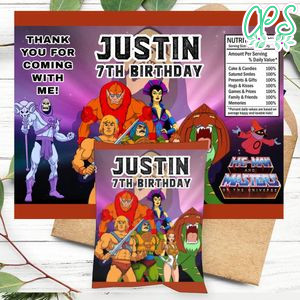 He-man Birthday Chip Bag Digital File Printable Instant Download