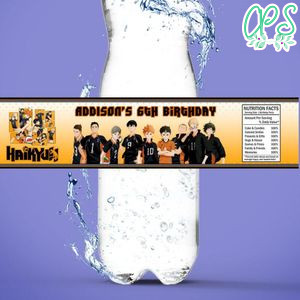 Haikyu Birthday Water Bottle Label Template to Print at Home Instant Download
