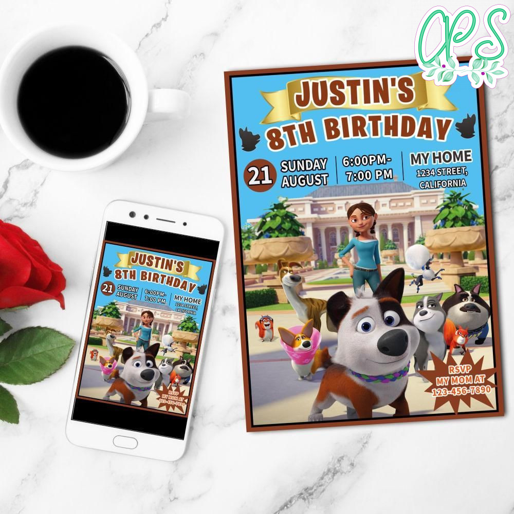 Dog Gone Trouble Mobile Invite Customizable Template Instant Download