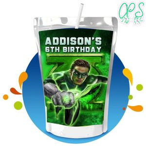 Green lantern Capri Sun Birthday Labels Digital File Printable Instant Download