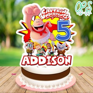 Captain underpants Birthday Cake Topper Template Printable Instant Download