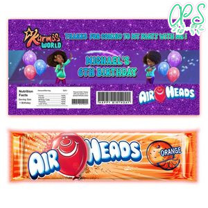 Karma's World Airhead Candy Wrapper Template Printable Instant Download