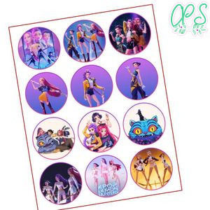 Kpop demon hunter Cupcake Toppers Template Printable Instant Download