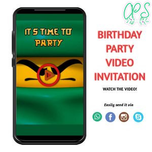Ninjago Birthday Video Invitation Digital Template Customizable Instant Download